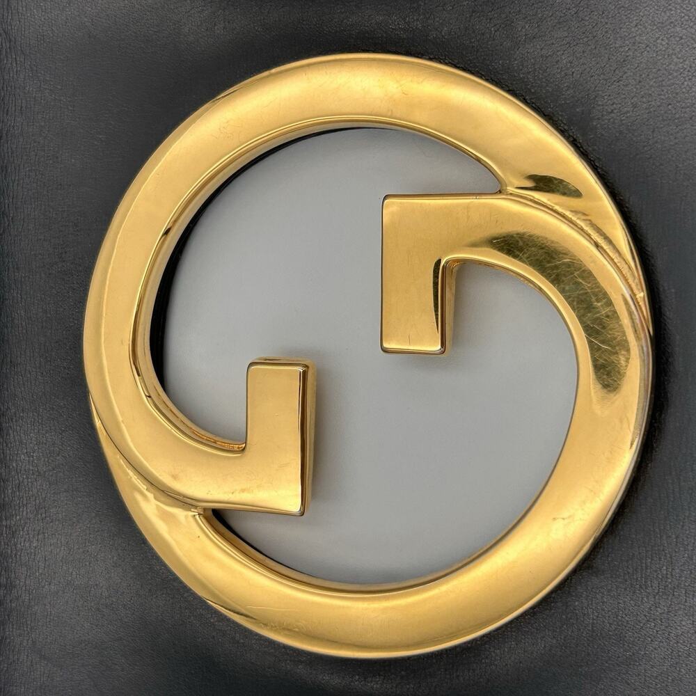 Vintage Gucci GG Blondie Clutch Black Leather 1970s Rare MINT CONDITION - Picture 4 of 11